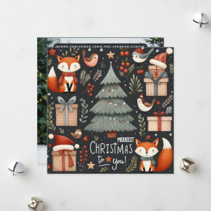 Merriest Christmas Forest fantasy  Holiday Card