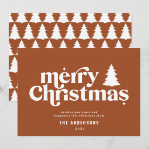 Merriest Christmas graphic typography non photo Holiday Card