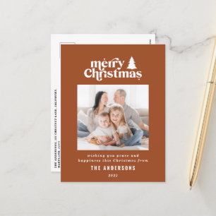 Merriest Christmas graphic typography photo Holiday Postcard