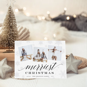Merriest Christmas   Holiday Photo Collage Card