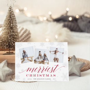 Merriest Christmas   Holiday Photo Collage Card