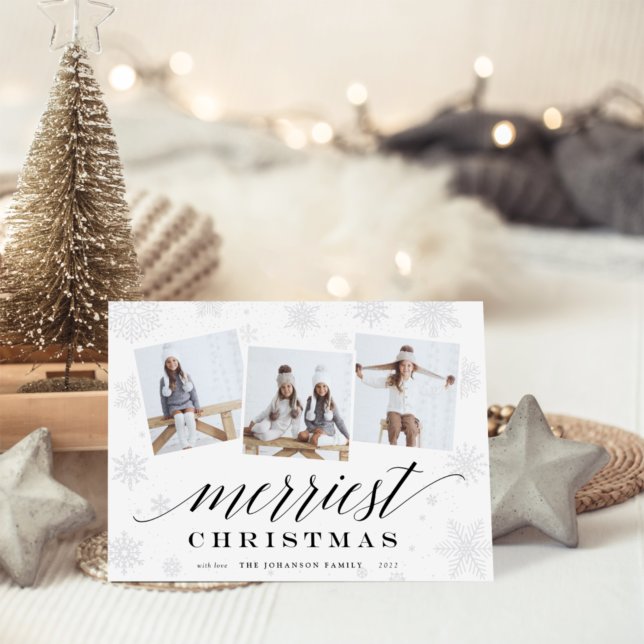Merriest Christmas | Holiday Photo Collage Card (Creator Uploaded)