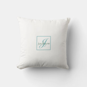 Merriest Christmas Mittens Green Bow Name Monogram Cushion