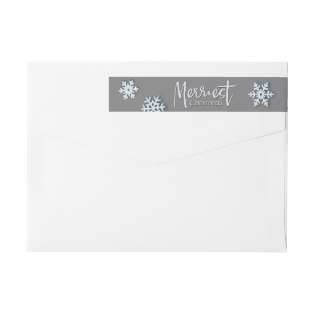 Merriest Christmas Modern Holiday Style Wrap Around Label (Back)