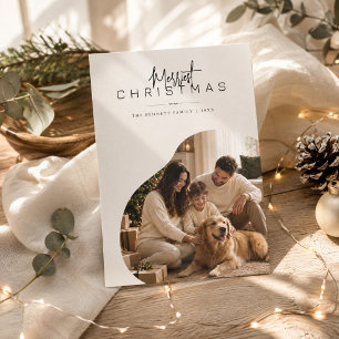 Merriest Christmas Modern Organic Arch Photo Holiday Card