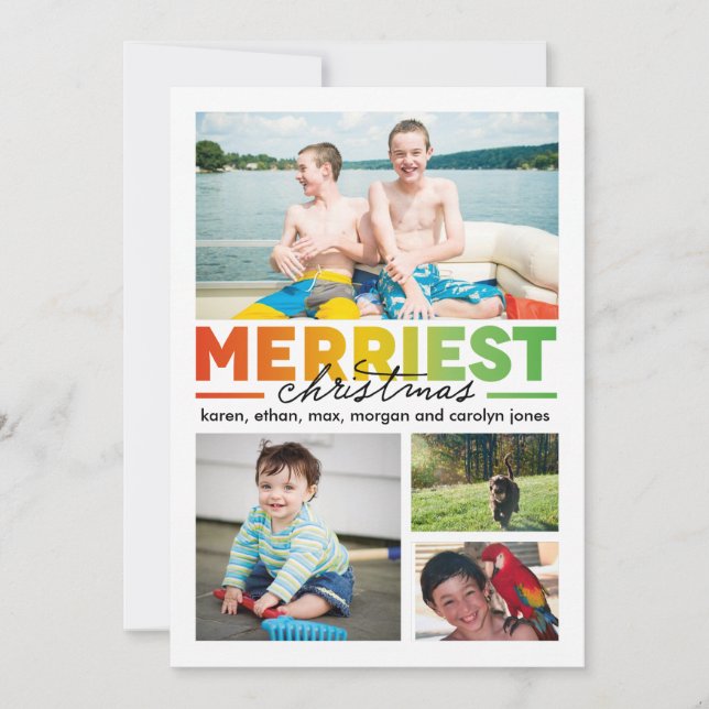 Merriest Christmas Multi x 4 Holiday Card (Front)