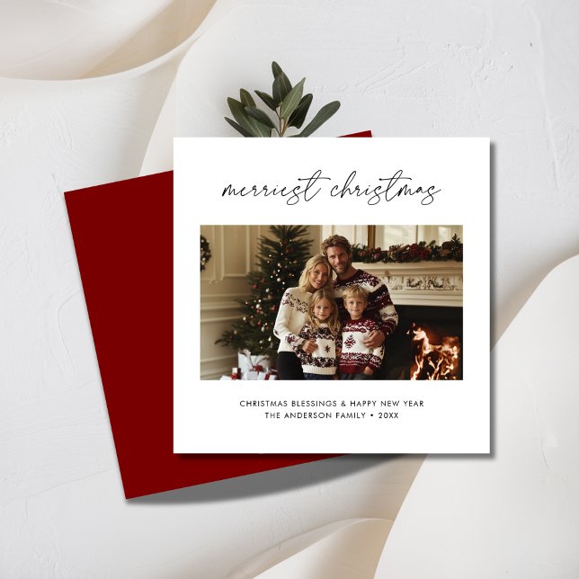 Merriest Christmas New Year With Blessings Photo Holiday Card (Creator Uploaded)
