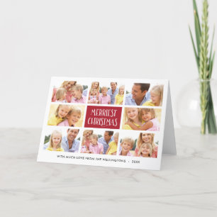 Merriest Christmas Photo Collage Folded Holiday Card
