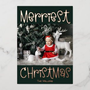 Merriest Christmas Photo Foil Holiday Card