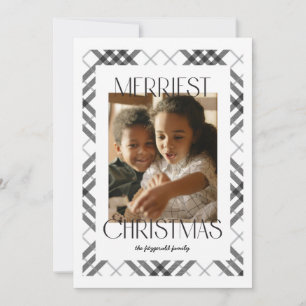 Merriest Christmas Plaid Photo Card