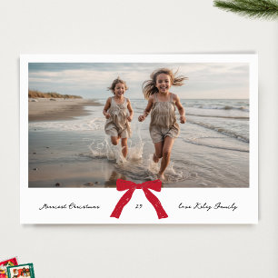 merriest christmas RED bow BLACK ink photo Holiday