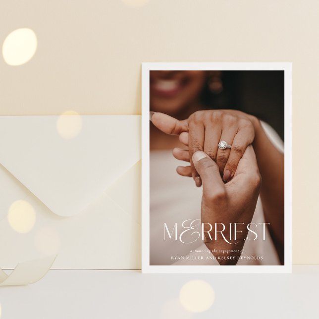 Merriest Engagement Holiday Photo Card (Creator Uploaded)