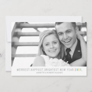 Merriest Happiest Brightest New Year Photo Card