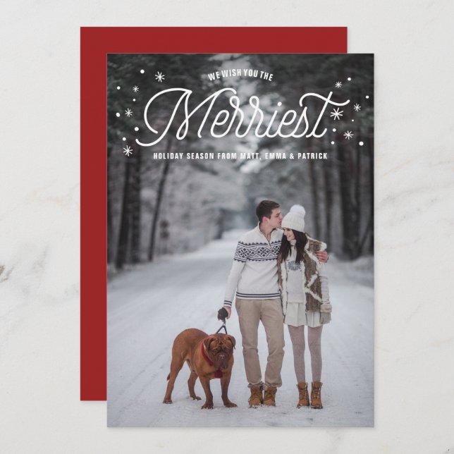 Merriest Holiday Season Photo Overlay Christmas (Front/Back)