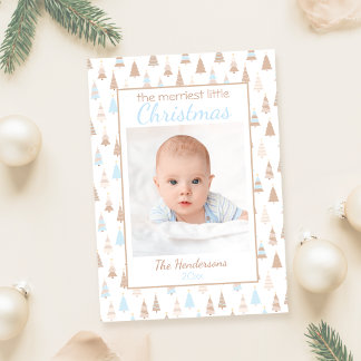 Merriest Little Christmas Baby Boy Holiday Card