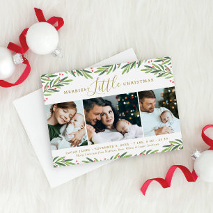 Merriest Little Christmas Holiday Greenery Photo Card