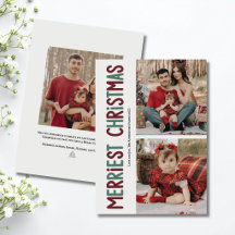 Merriest Merry Christmas 3 Family Photo Modern