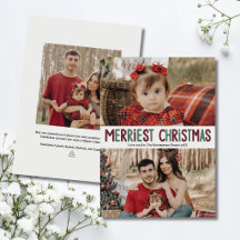 Merriest Merry Christmas 3 Family Photo Modern