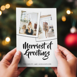 Merriest of Greetings Christmas Personalised Holiday Card