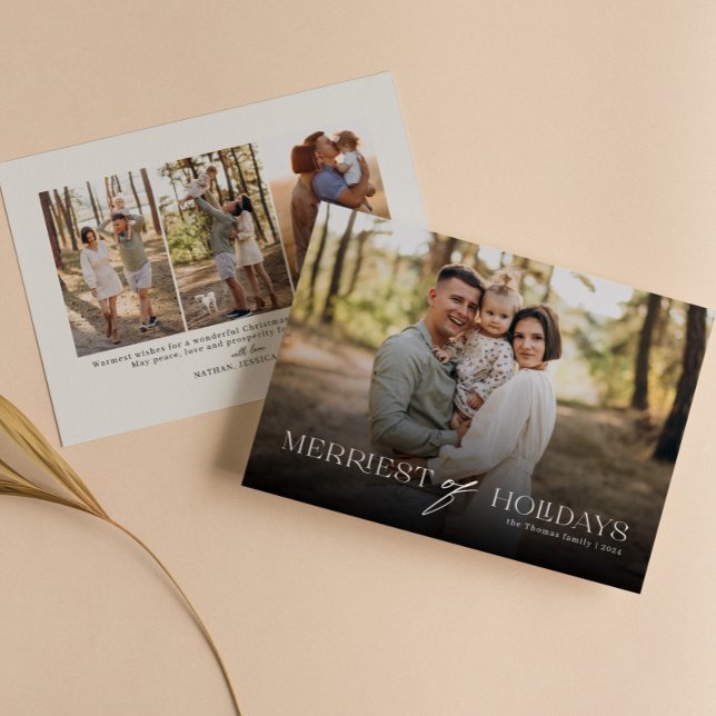 Merriest of Holidays Full Photo Christmas Holiday Card (Creator Uploaded)