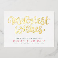 Merriest Wishes on White Premium | Gold Corporate