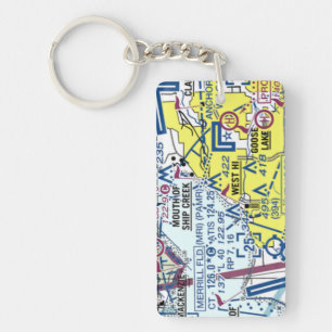 Merrill Field Airport chart / taxi diagram Key Ring