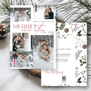 Merrily Ever After 5 Photo Newlywed Holiday Card