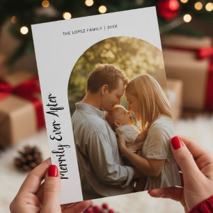Merrily Ever After Cozy Family Christmas Card
