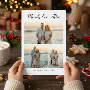 Merrily Ever After Cute Family Holiday Card