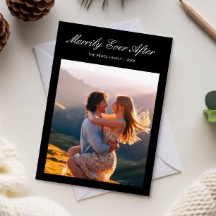 Merrily Ever After Elegant Holiday Couple Card