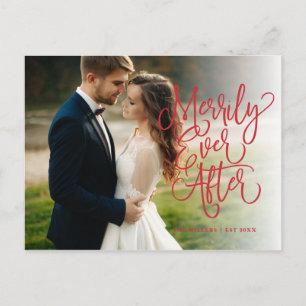 Merrily Ever After Full Photo Holiday   Thank You Postcard