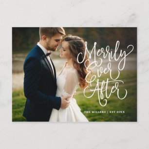 Merrily Ever After Full Photo Holiday   Thank You Postcard