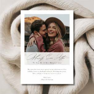 Merrily Ever After Newlywed Christmas Photo Holiday Card
