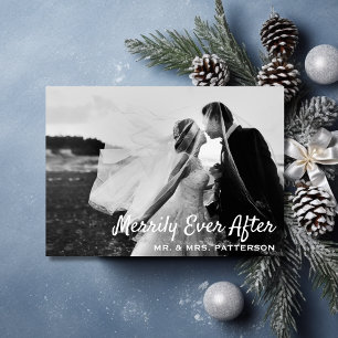 Merrily Ever After Newlywed Holiday Photo Card