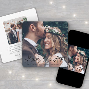 Merrily Ever After Newlyweds Christmas 2 Photo Holiday Card