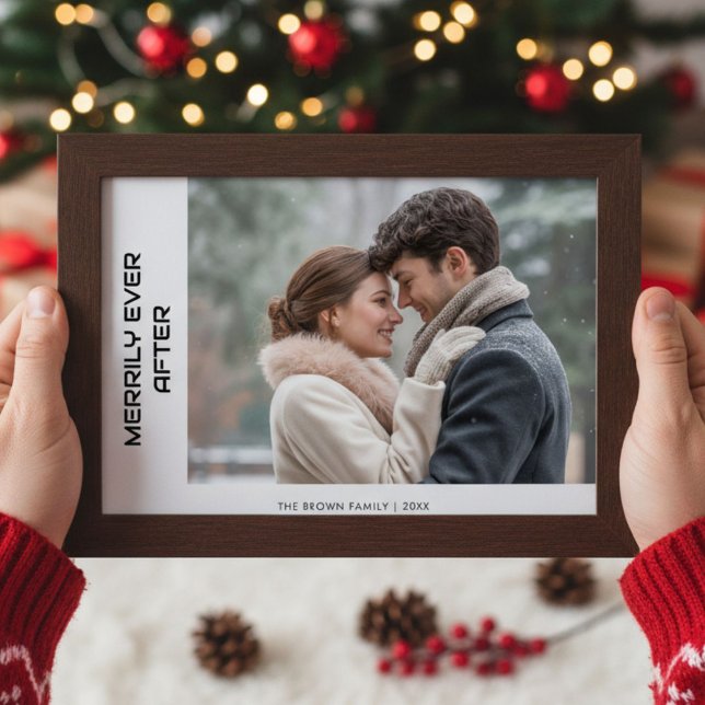 Merrily Ever After Romantic Holiday Couple Card (Creator Uploaded)