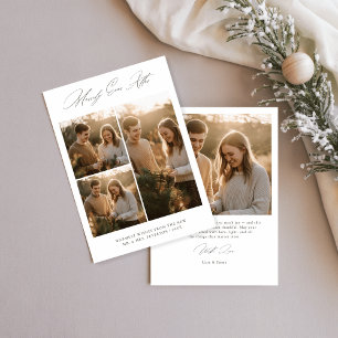Merrily Ever After Wedding Christmas Rustic Photo Holiday Card
