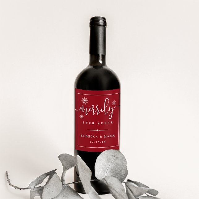 Merrily Ever After | Wedding Favour Wine Labels (Creator Uploaded)
