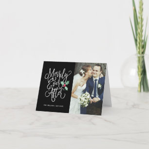 Merrily Ever After Wedding Holiday Photo Folded Card