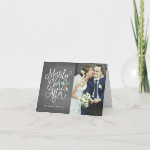 Merrily Ever After Wedding Holiday Photo Folded Card
