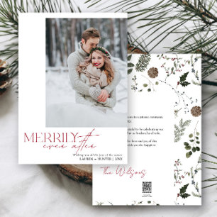 Merrily Ever After Wedding Photo Holiday Card