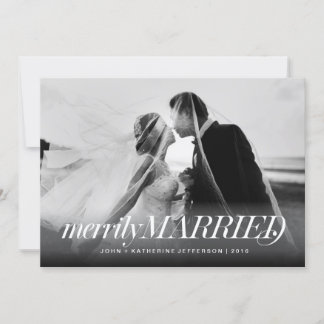 Merrily Married Newlywed Christmas Card