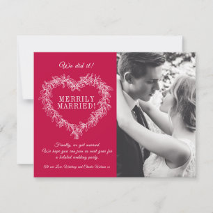 Merrily married red mistletoe heart Christmas