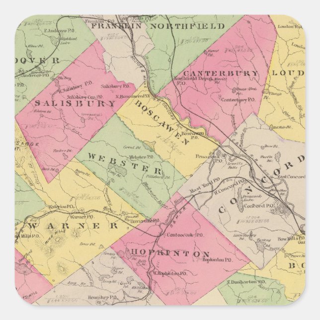 Merrimack County Square Sticker (Front)