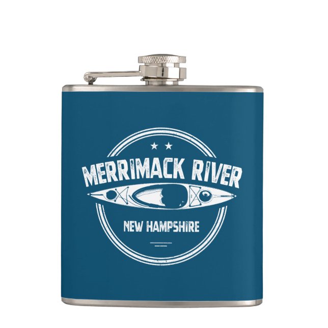 Merrimack River New Hampshire Kayak Hip Flask (Front)