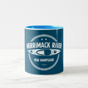 Merrimack River New Hampshire Kayak Two-Tone Coffee Mug