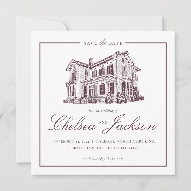 Merrimon-Wynne House Sketch Save the Date (Front)