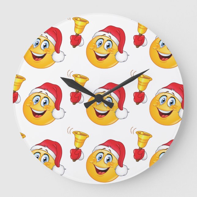 MERRRRRY CHRISTMAS WITH SANTA EMOJI CLOCK (Front)