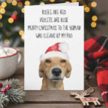 Merrry Christmas from the Dog Funny Card<br><div class="desc">This design may be personalised in the area provided by changing the photo and/or text. Or it can be customised by clicking Personalise this Template and then choosing the click to customise further option and delete or change the colour of the background, add text, change the text colour or style,...</div>