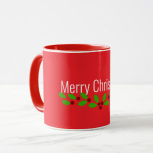 Merrry Christmas, holiday red, Mug